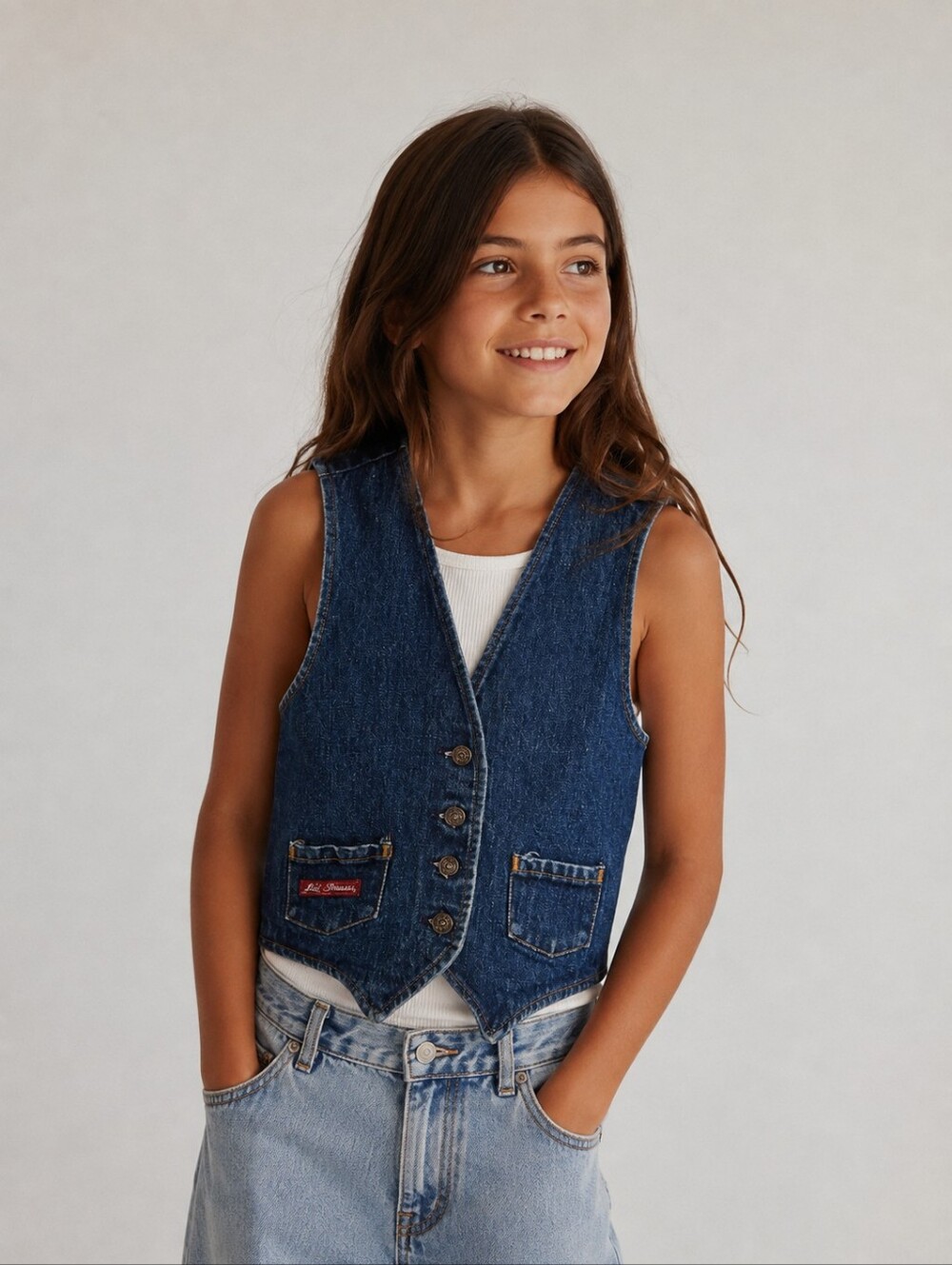 Vintage Levi’s Orange Tab Denim Vest Kids Size 10 Made in Canada 70s 80s